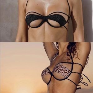 NWT God Save Queens Lou Bikini Two Bundle (black and peach) SM